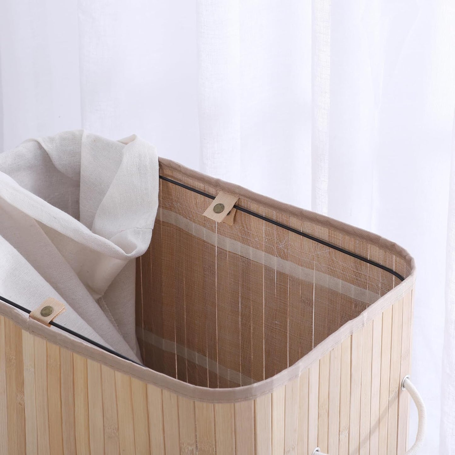 Bamboo Laundry Hamper | Rectangular Laundry Basket | Foldable Storage