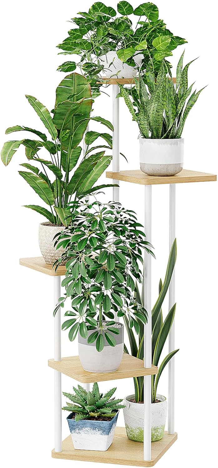 Tall Tiered Indoor Plant Stand | Corner Shelf