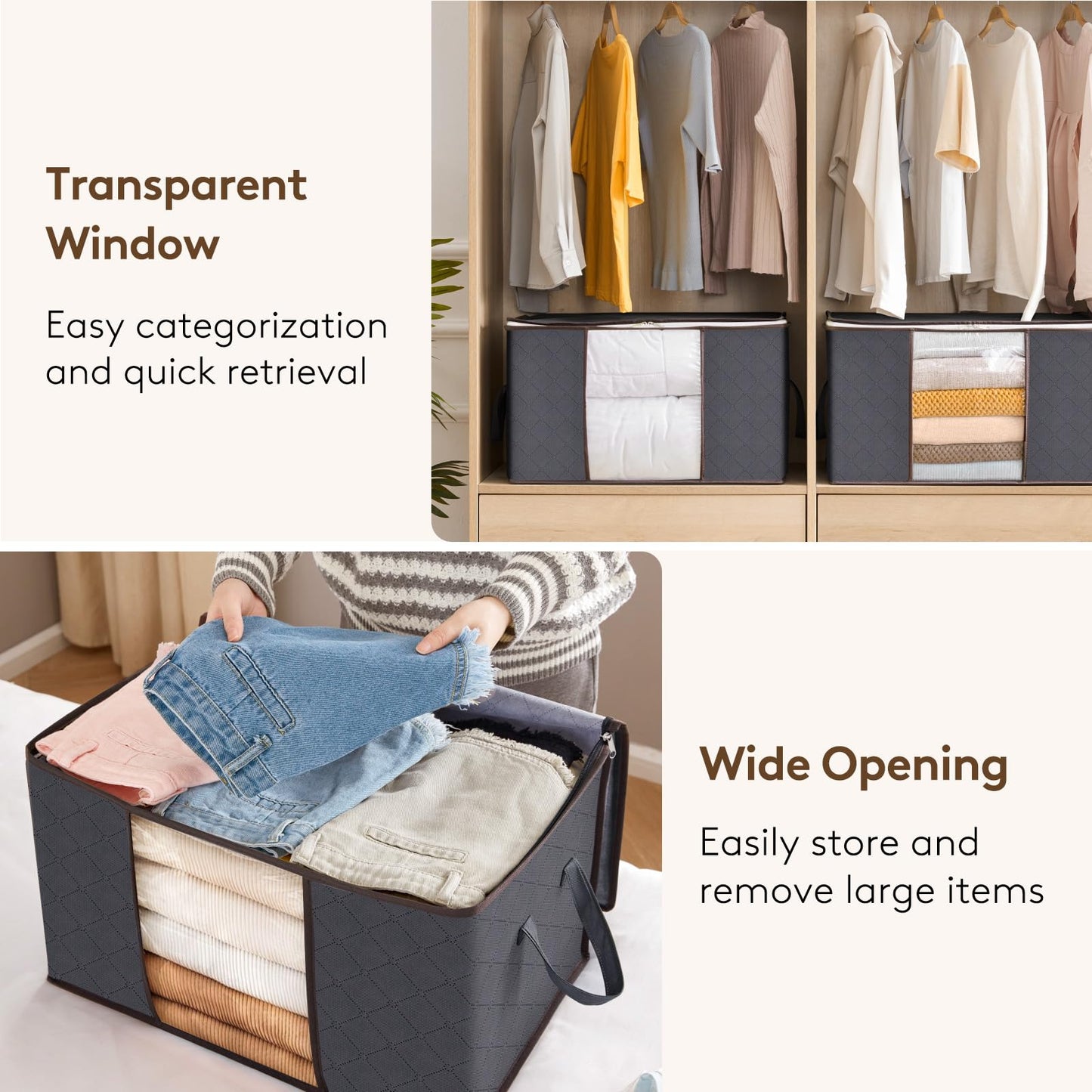 6-Pack Clothes Storage Bags | Reinforced Handles & Sturdy Zippers | Closet Organizer