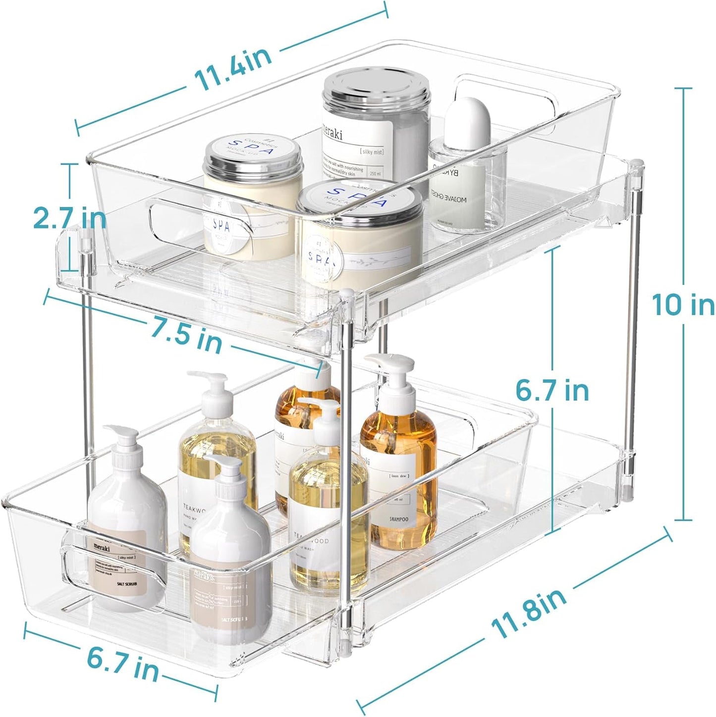 Clear Multi-Purpose Organizer - Under Sink & Bathroom Storage