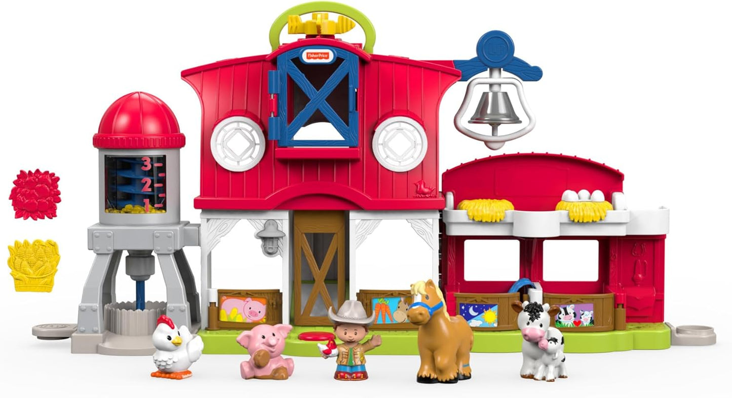 Fisher-Price Little People Toddler Learning Toy Caring for Animals Farm Interactive Playset with Smart Stages for Ages 1+ Years