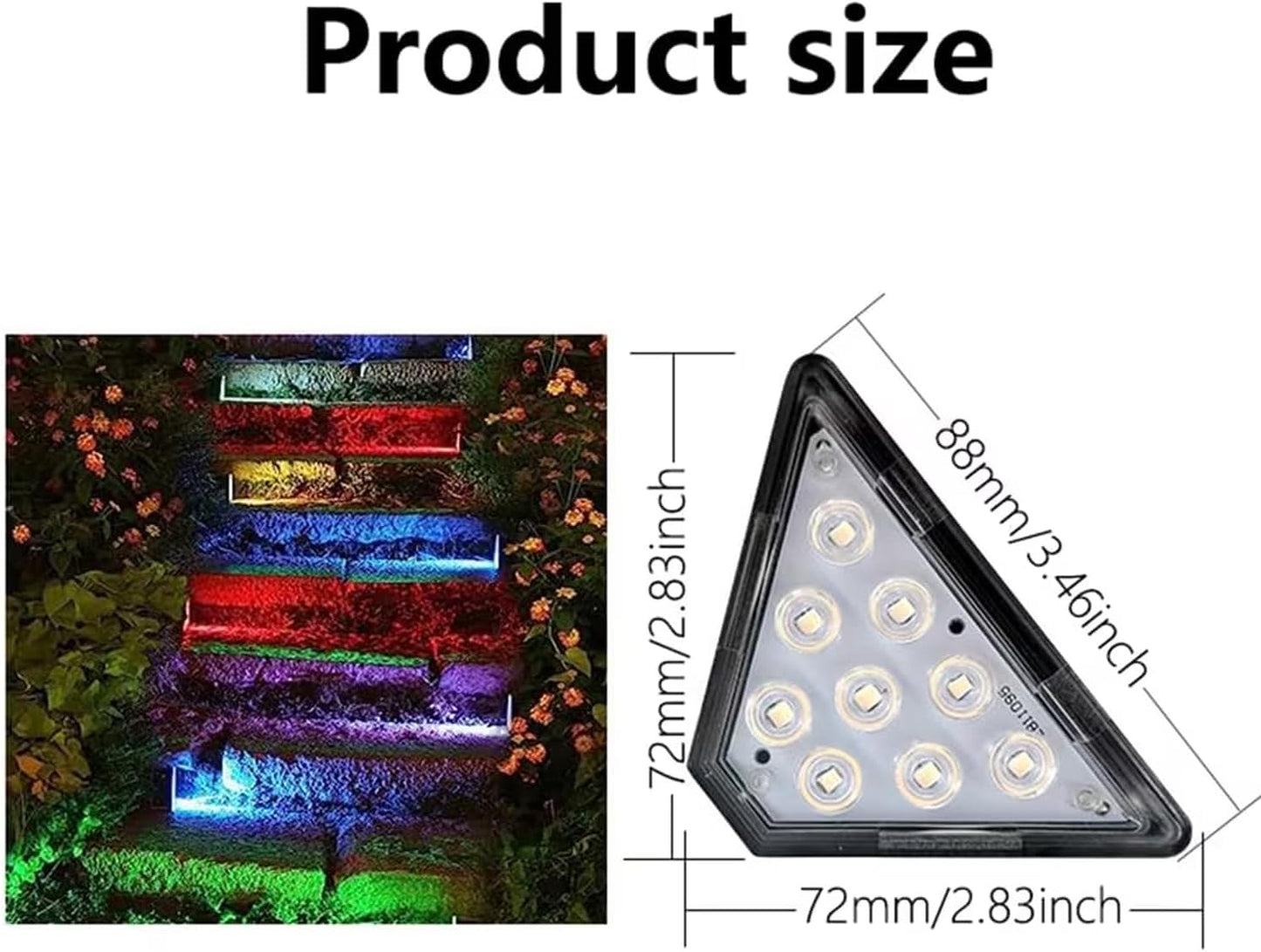 Solar Stair Lights, IP67 Waterproof Outdoor Solar Step Lights, 3000K Warm White Outdoor Solar Powered Step Lights, Dusk to Dawn Lighting Decor for Garden, Stair, Deck, Front Porch, Patio (6 Pack)