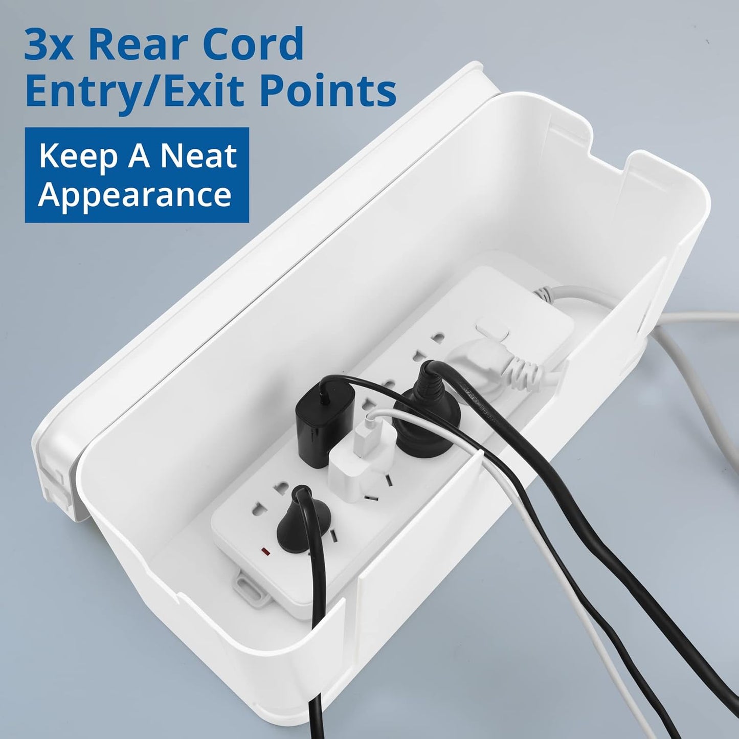 2-Pack Cable Management Box | Power Strip Hider