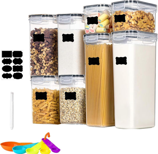 stusgo 42 Pack Airtight Food Storage Containers Set - Cereal Storage Containers for Kitchen Storage & Organisation with Lids & BPA Free Pantry Storage Containers Organiser