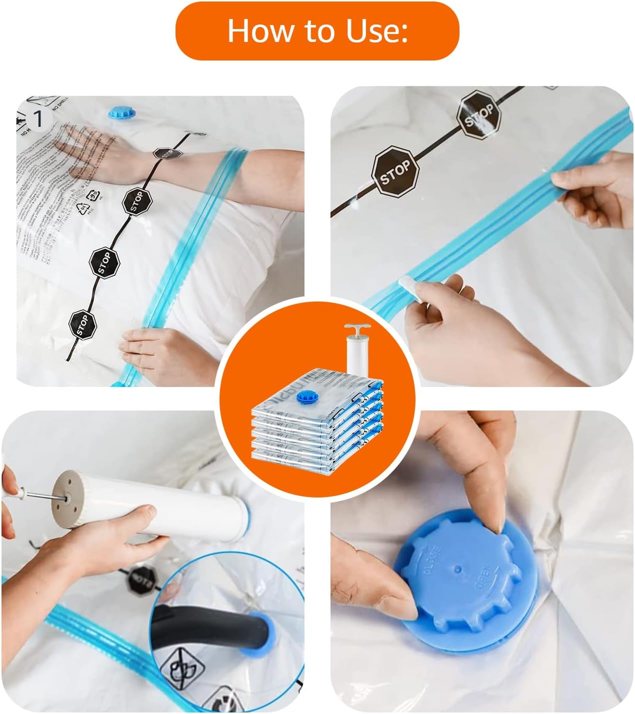 Vacuum Storage Bags 6-Pack | Space Saver Bags for Clothes & Linen | Australia