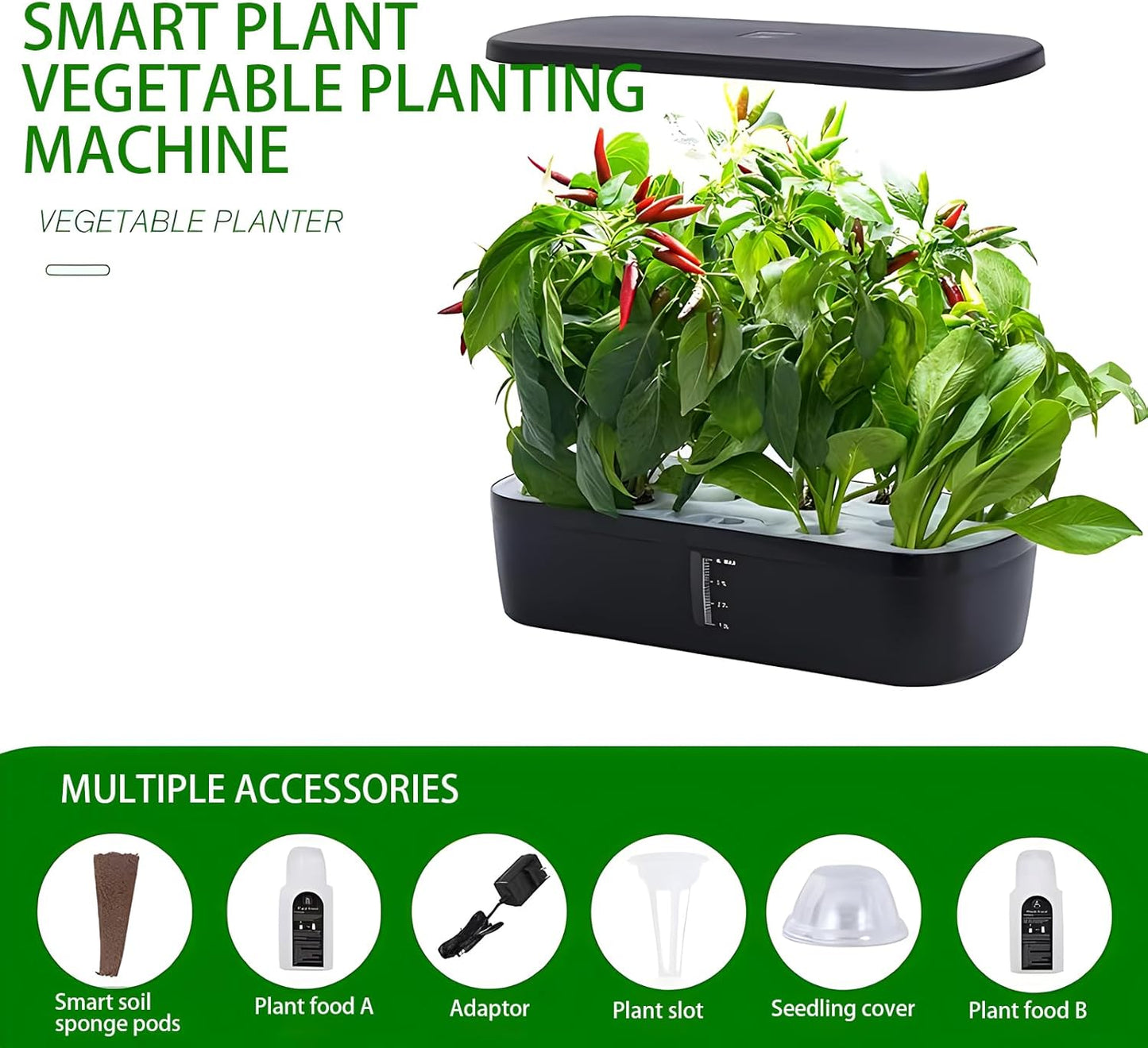Grow Light Full Spectrum Plant Lights for Indoor Plants, Full Spectrum Plant Grow Lights, 9 Dimmable Levels Auto ON & Off with 3/9/12H Timer