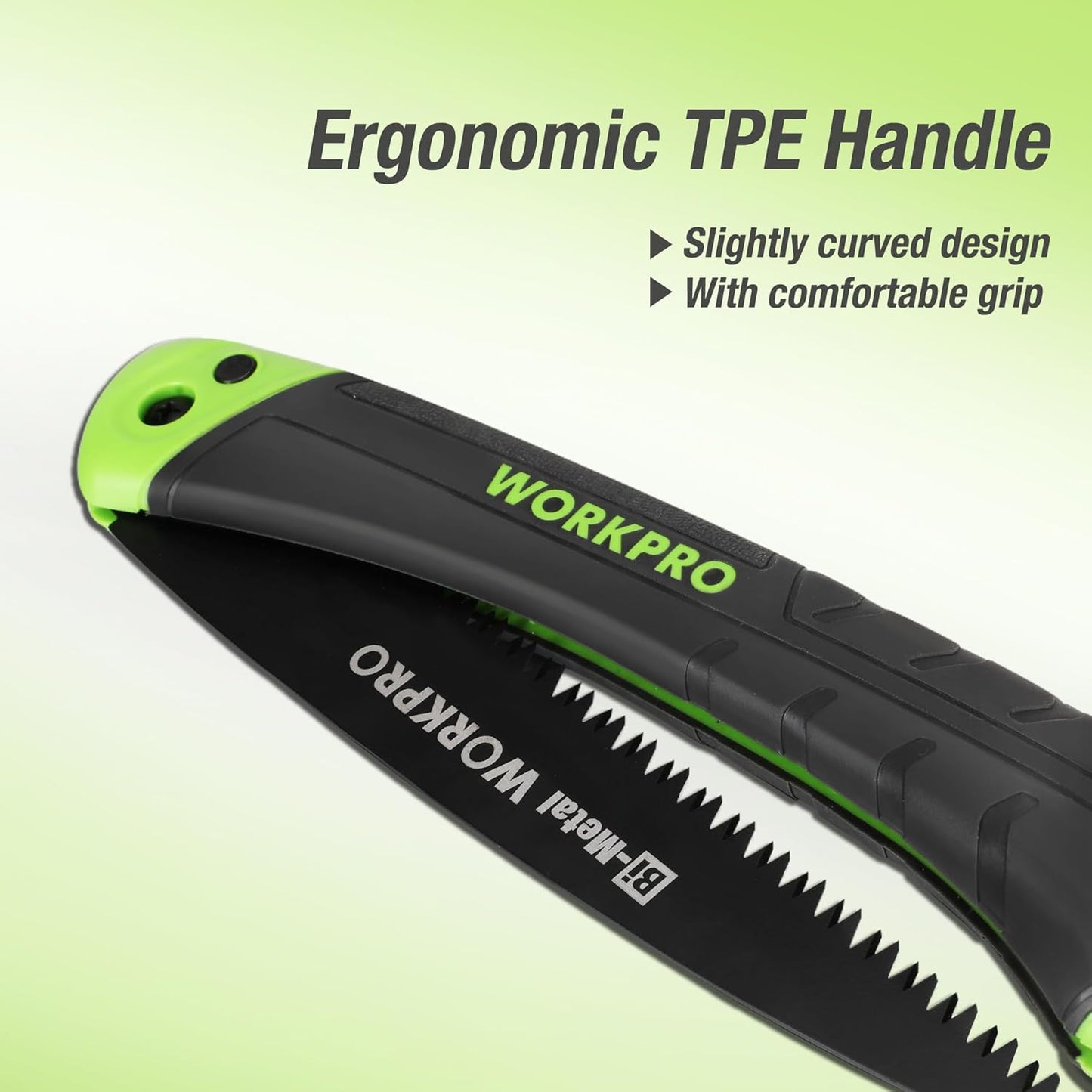 WORKPRO Pruning Saws 180mm, Hand Saws with Safety Lock, Folding Saw with Triple Tooth Cut, Ideel for Garden, Camping, Tree Trimming and More
