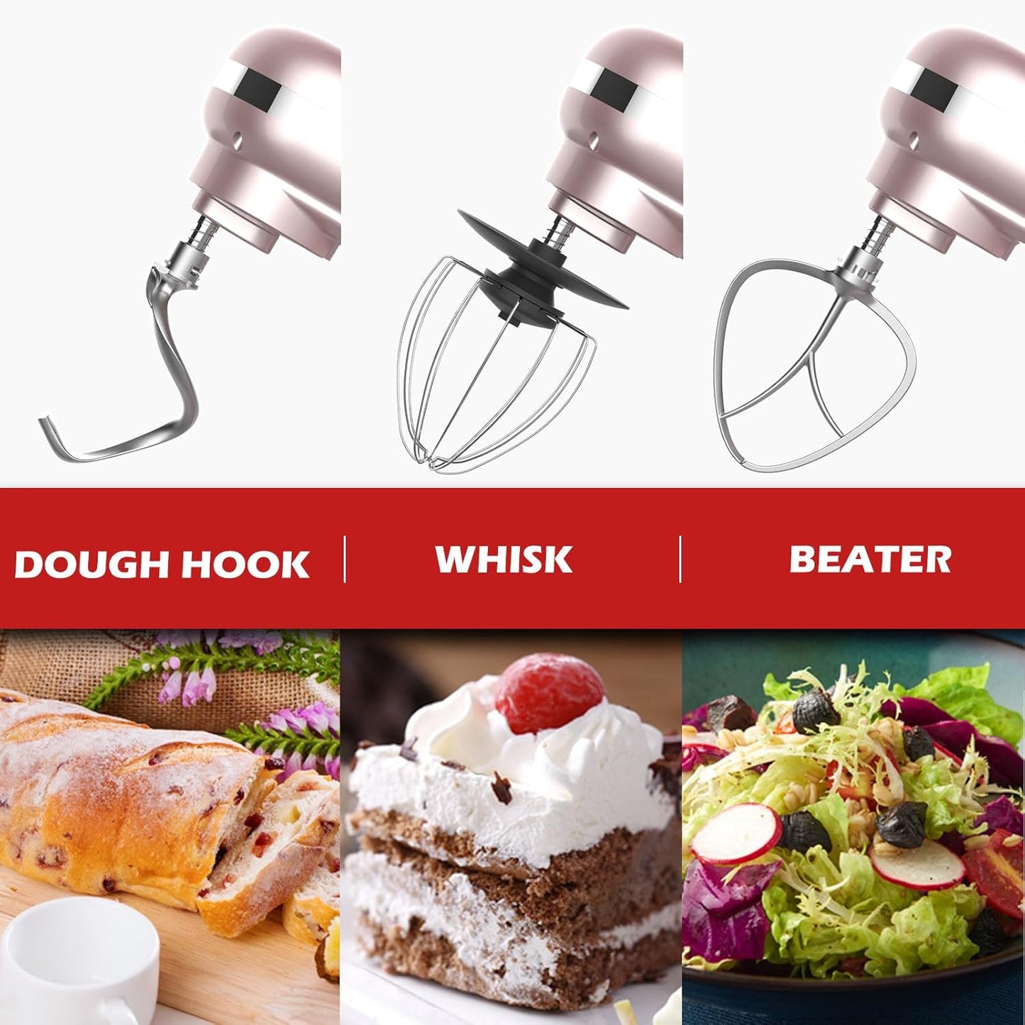 1400W Stand Mixer | 6.5L Electric Food Mixer for Baking