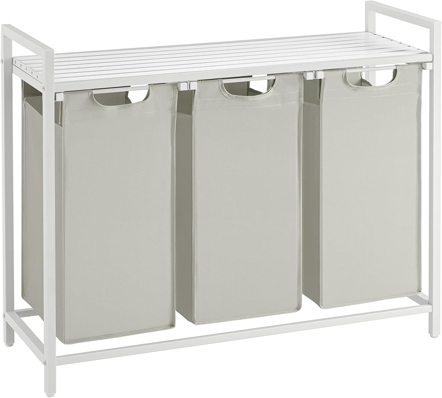 Laundry Hamper with Shelf | 3-Section Laundry Sorter | Storage Unit