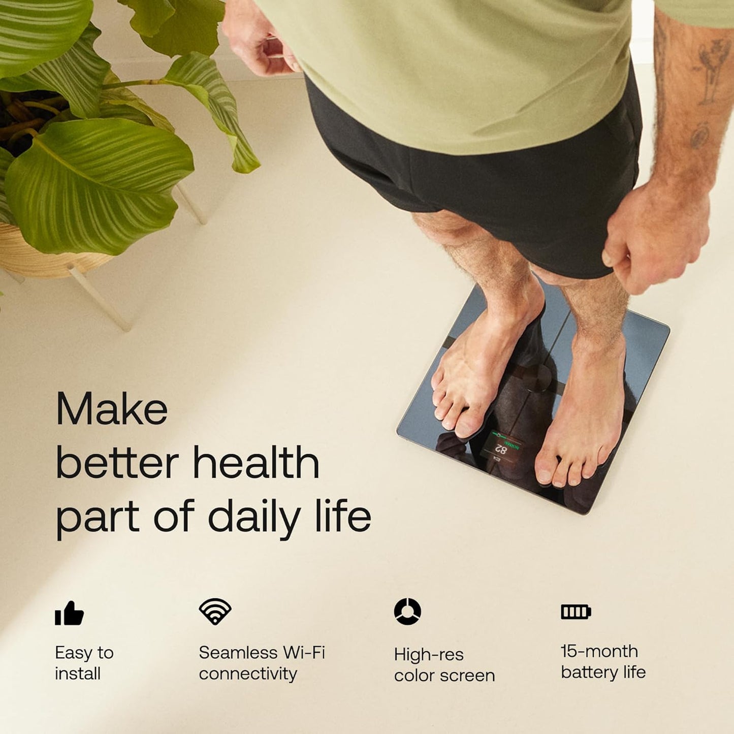 WITHINGS | Smart Body Composition Scale with Heart Rate Monitor | 8-in-1 Health Tracker