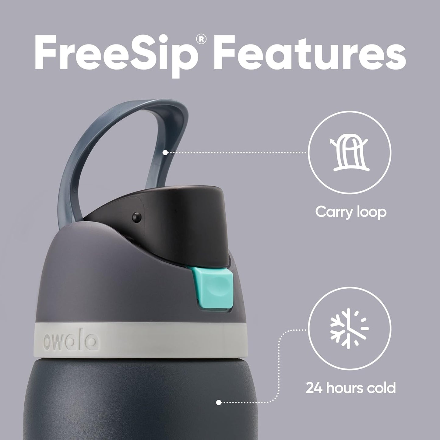 Insulated Stainless Steel Water Bottle - FreeSip Straw & Spout