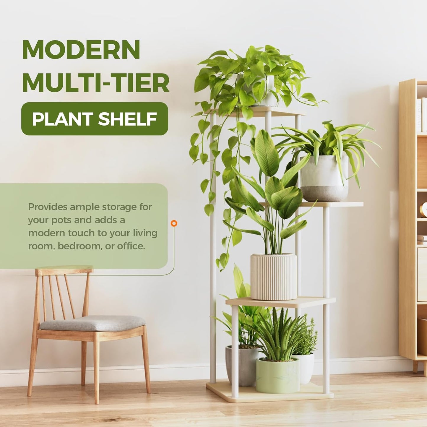 Tall Tiered Indoor Plant Stand | Corner Shelf
