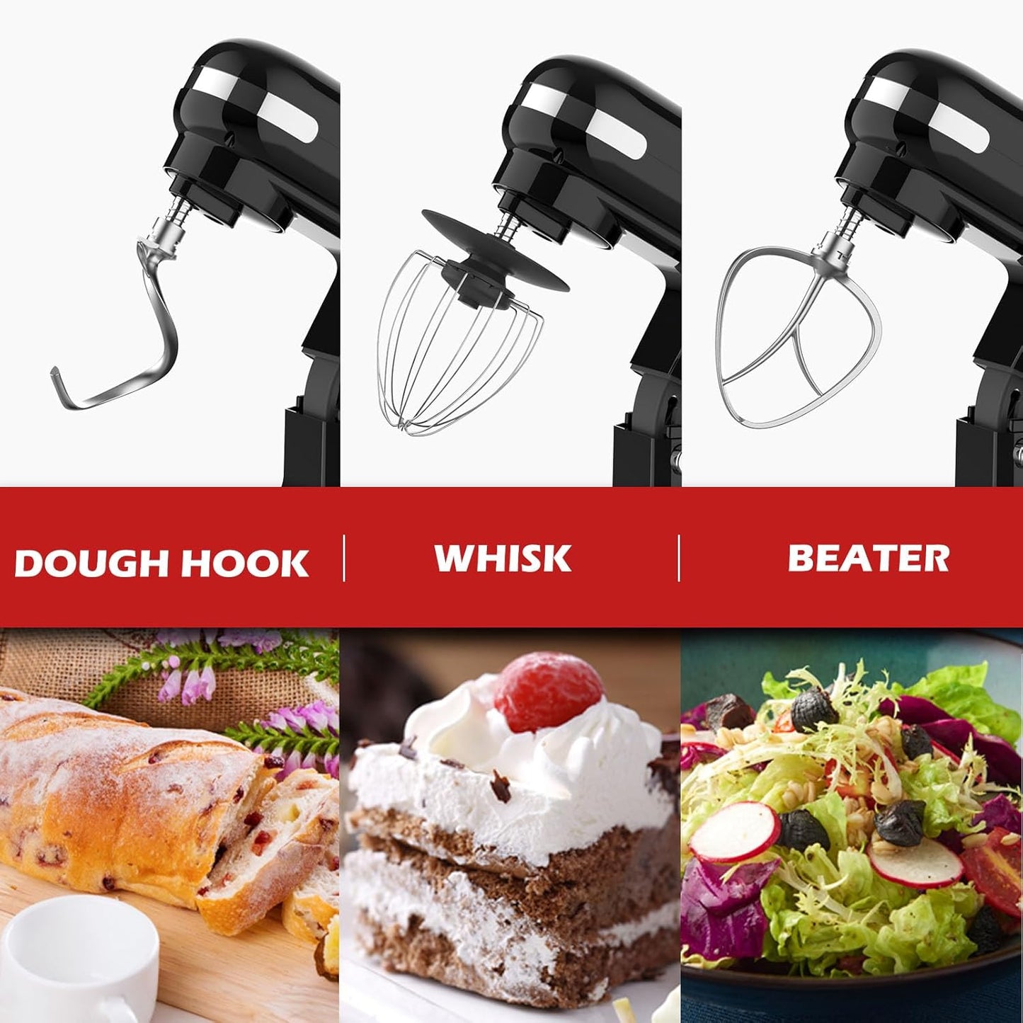 1400W Stand Mixer | 6.5L Electric Food Mixer for Baking