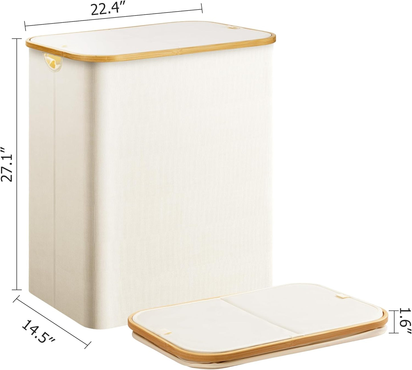 Large Double Hamper | Storage Basket with Lid & Removable Bags