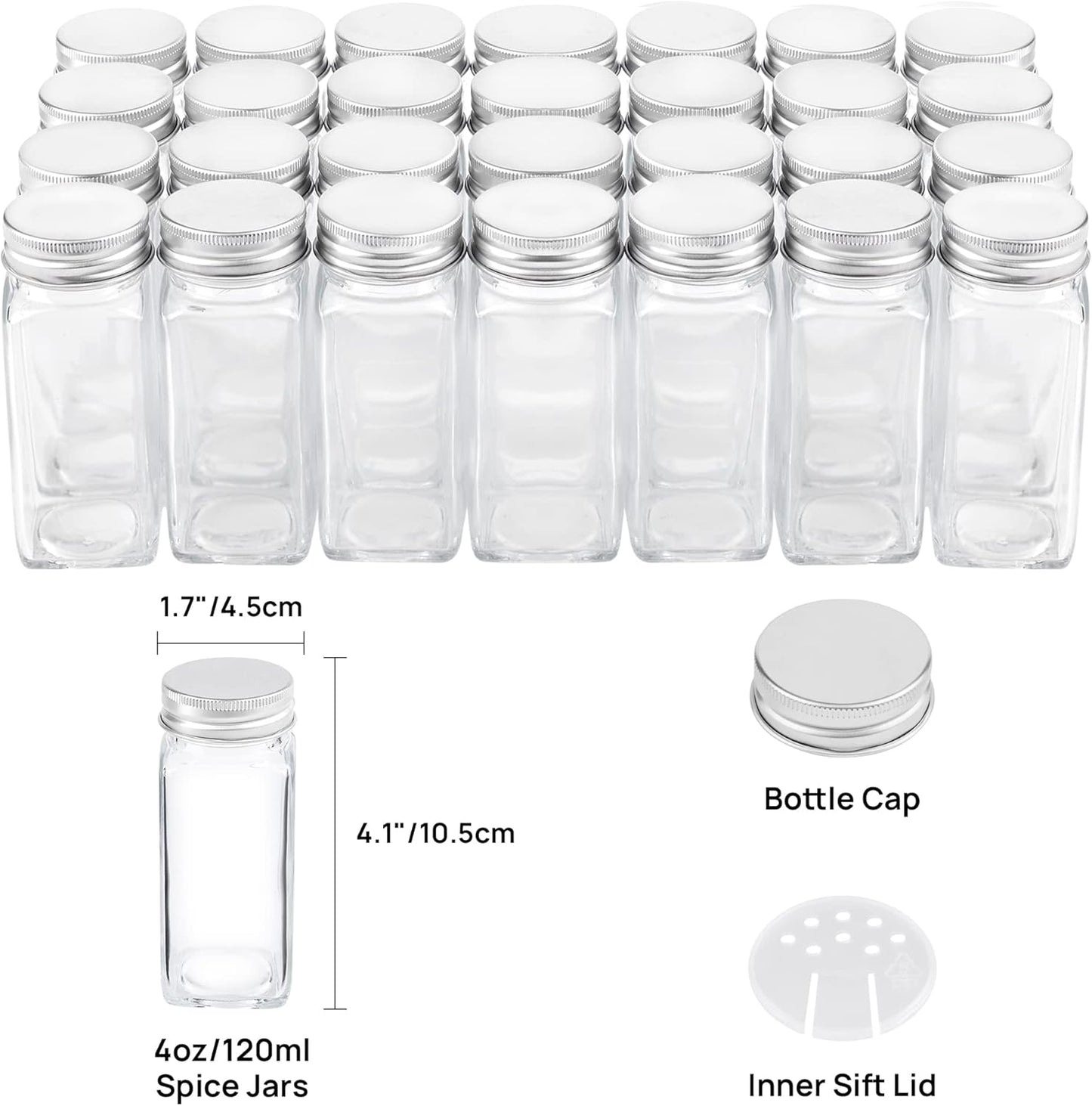 4-Tier Spice Rack Organizer | Kitchen Cabinet & Countertop Storage | Jars included