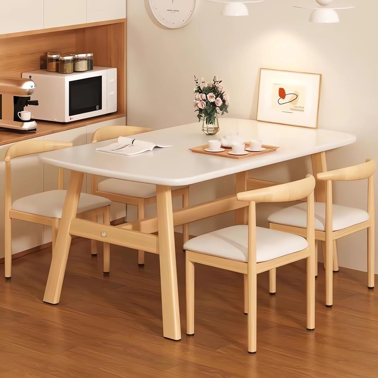 Dining Table, Living Room Dining Room Table A21 (Coffee, 120X60X74CM)