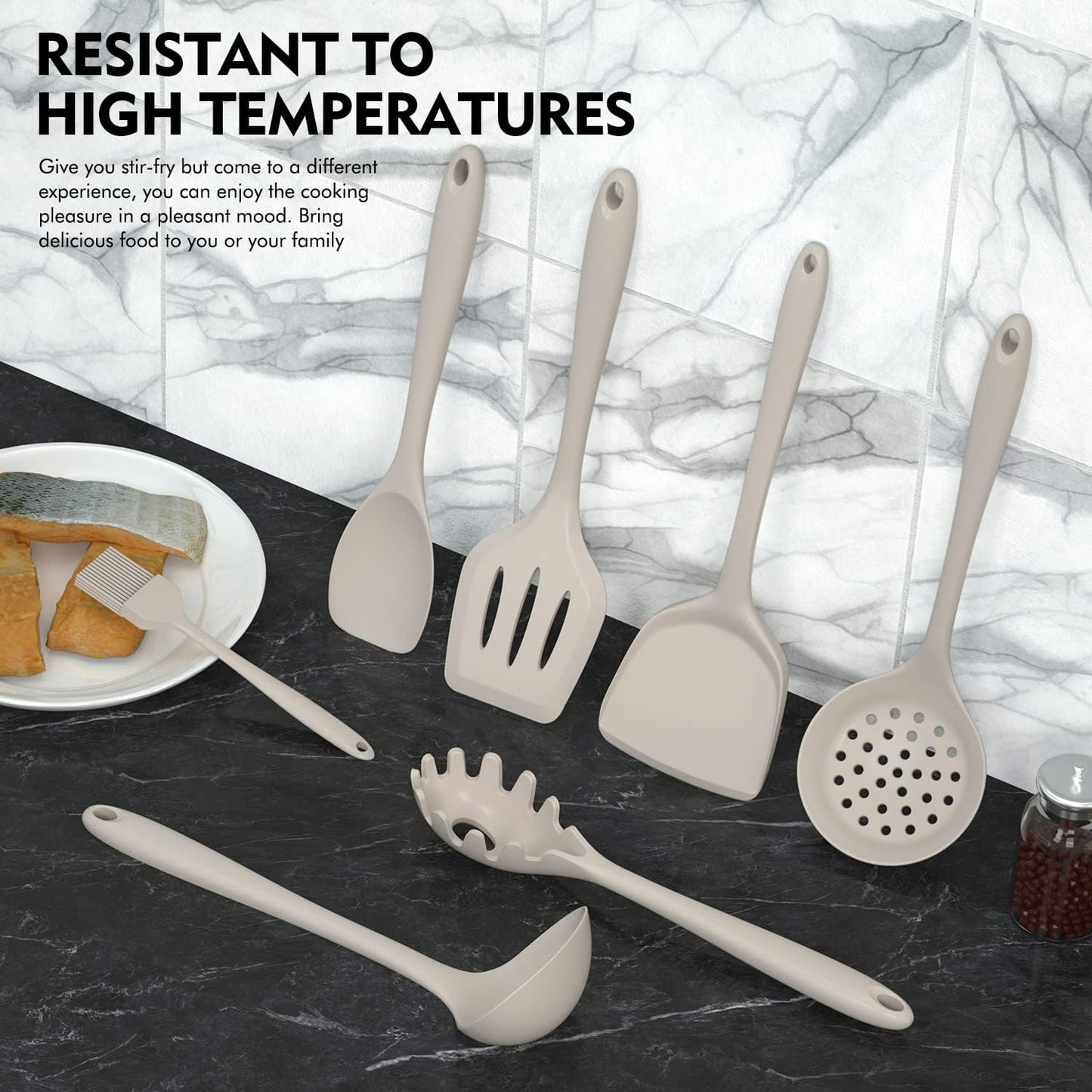 15-Piece Silicone Cooking Utensils Set | Dishwasher Safe