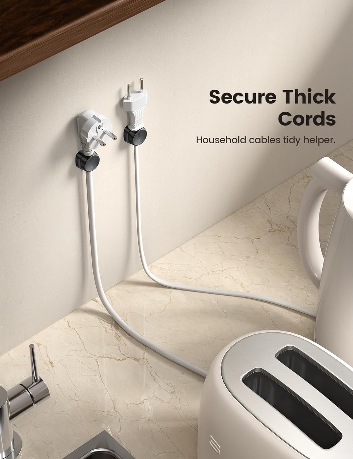 One-Hand Cable Clips | Desk Cord Organizer | Adhesive Cord Holders