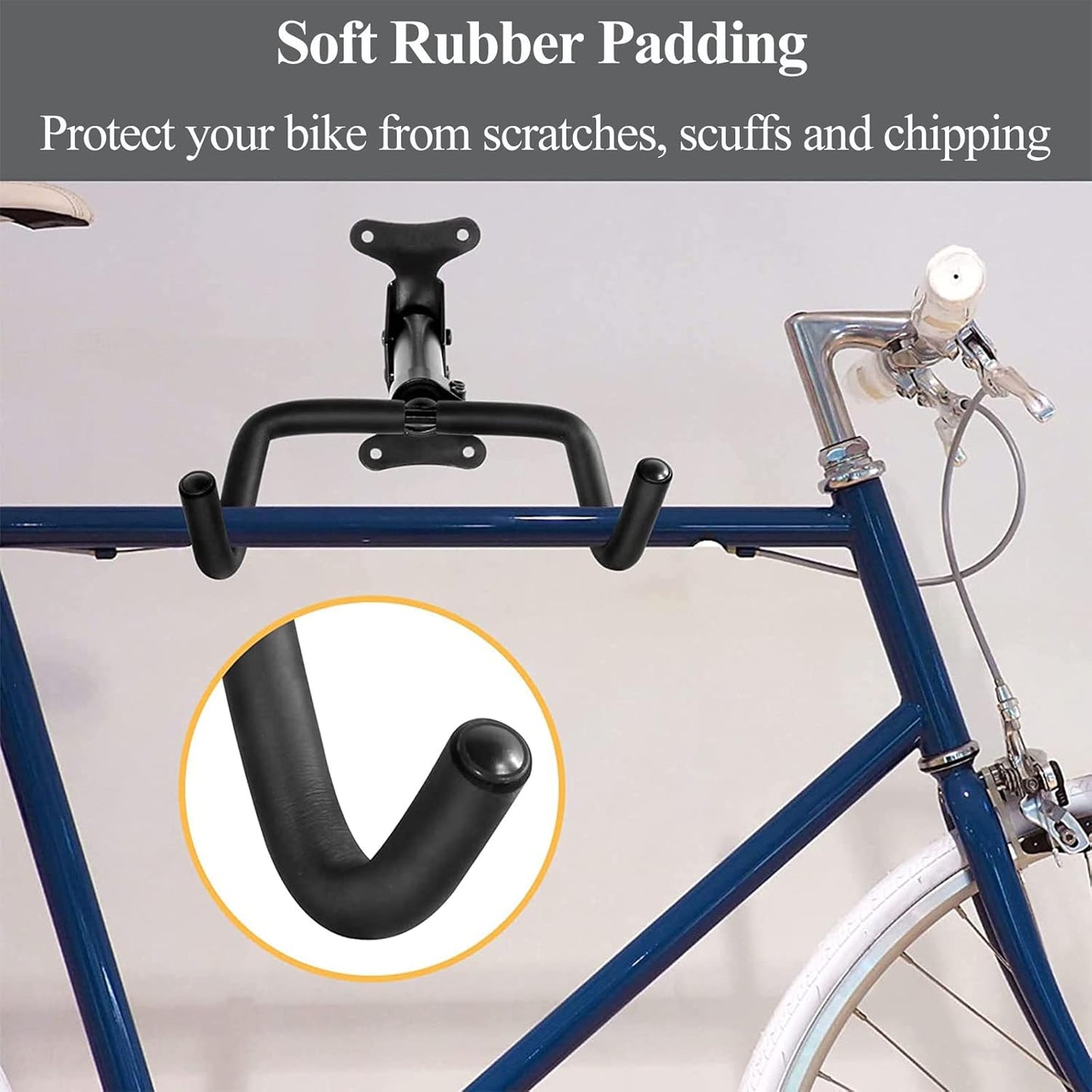 Omiention Bike Wall Mount, Bike Rack Garage,Horizontal Wall Mount Bicycle Storage Hanger Indoor Bike Holder for Haning Mountain Road Bike (1Pack)