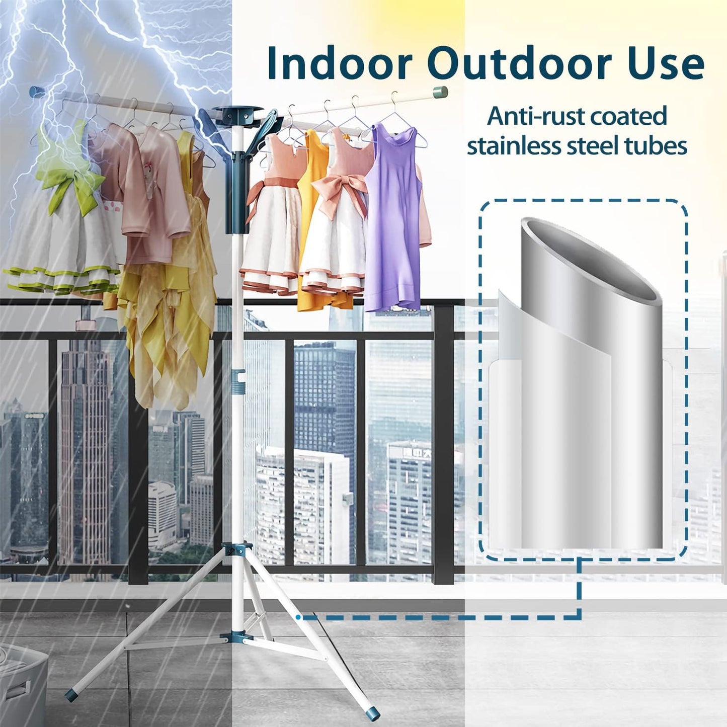 Heavy-Duty Collapsible Clothes Drying Rack | Extendable Stainless Steel