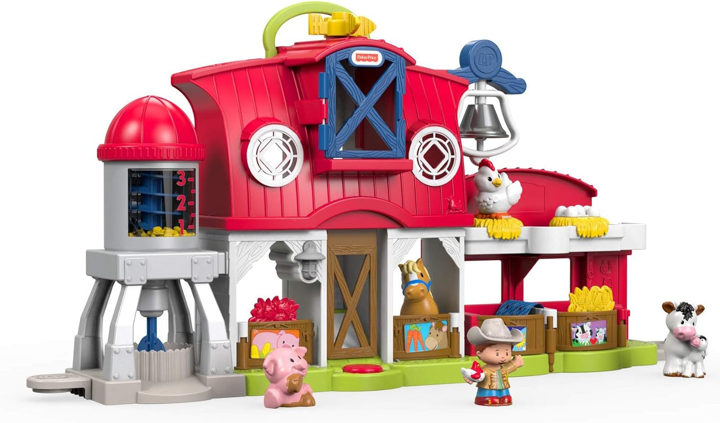 Fisher-Price Little People Toddler Learning Toy Caring for Animals Farm Interactive Playset with Smart Stages for Ages 1+ Years