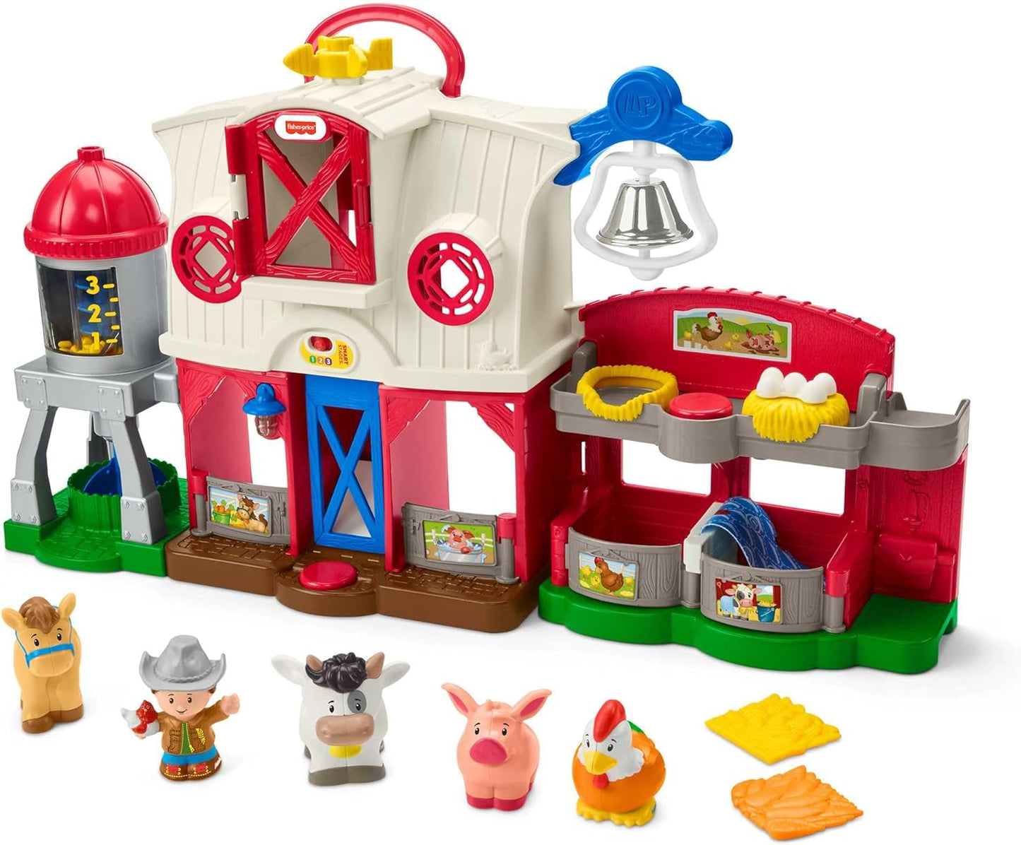 Fisher-Price Little People Toddler Learning Toy Caring for Animals Farm Interactive Playset with Smart Stages for Ages 1+ Years