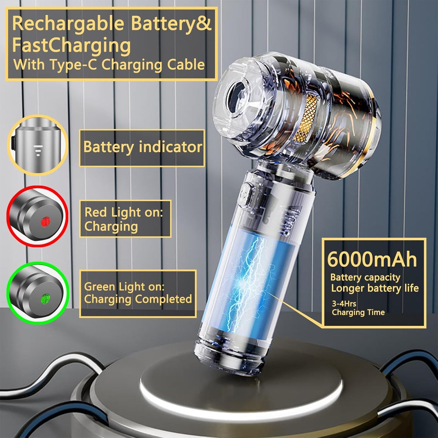 Portable Car Vacuum Cleaner | Cordless Handheld Car Vac & Blower