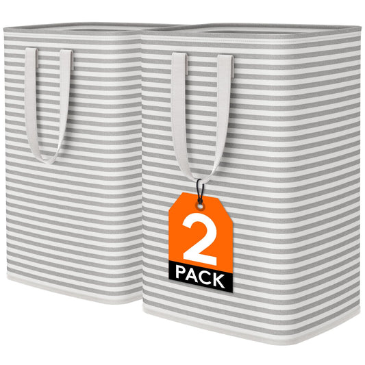 80L Waterproof Laundry Hamper 2 Pack - Collapsible & Portable - Lifewit
