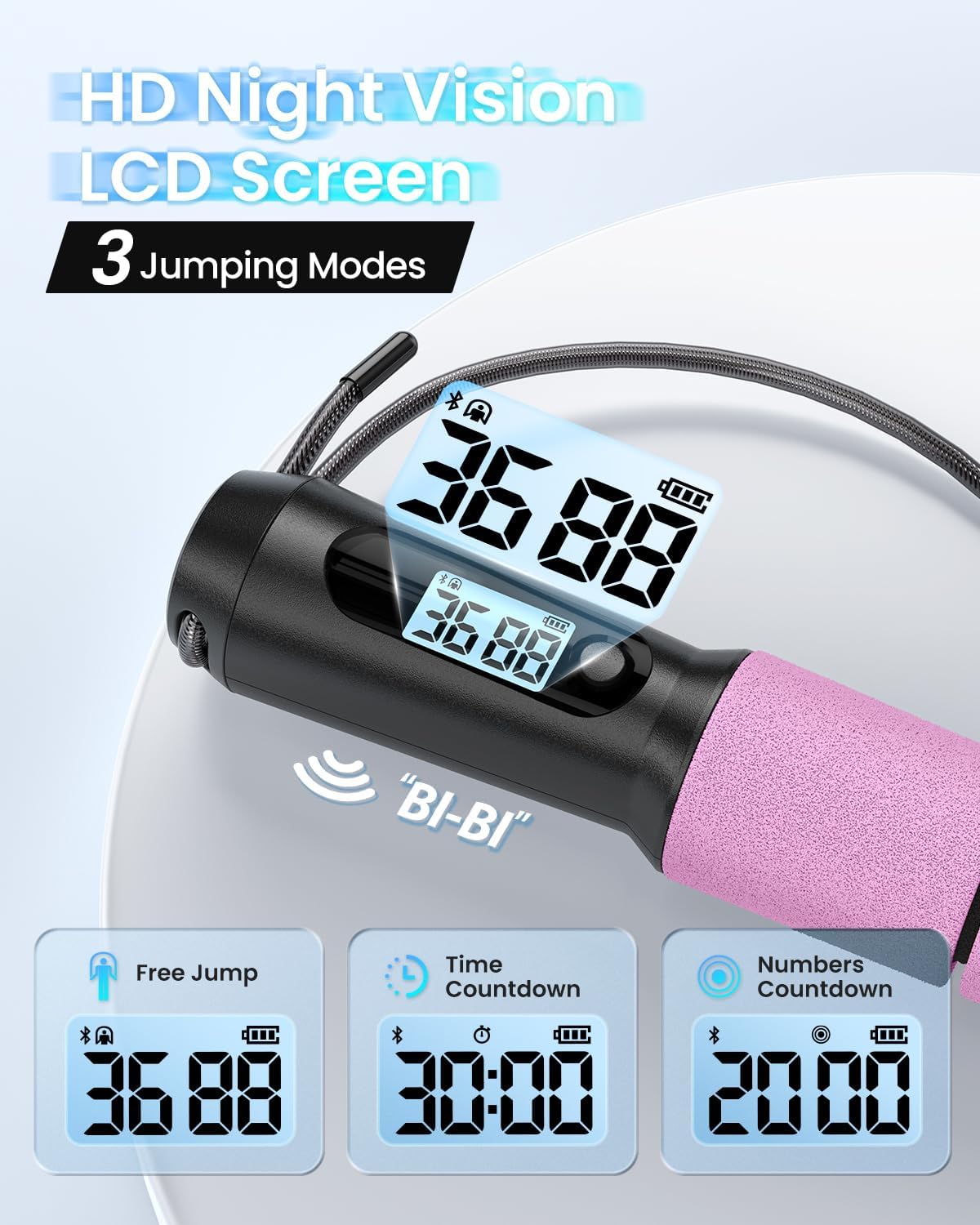Smart Jump Rope with LCD Counter - Digital Cardio Fitness Tracker