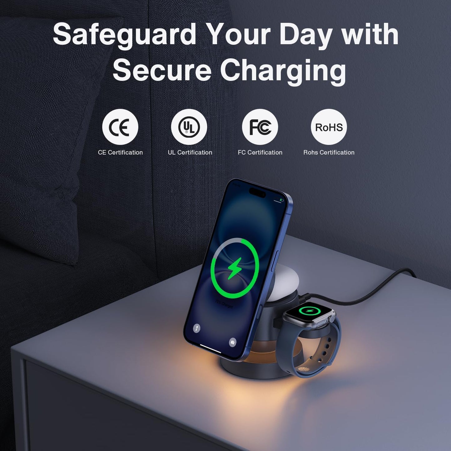 4-in-1 Wireless Charging Station for iPhone, Apple Watch & AirPods