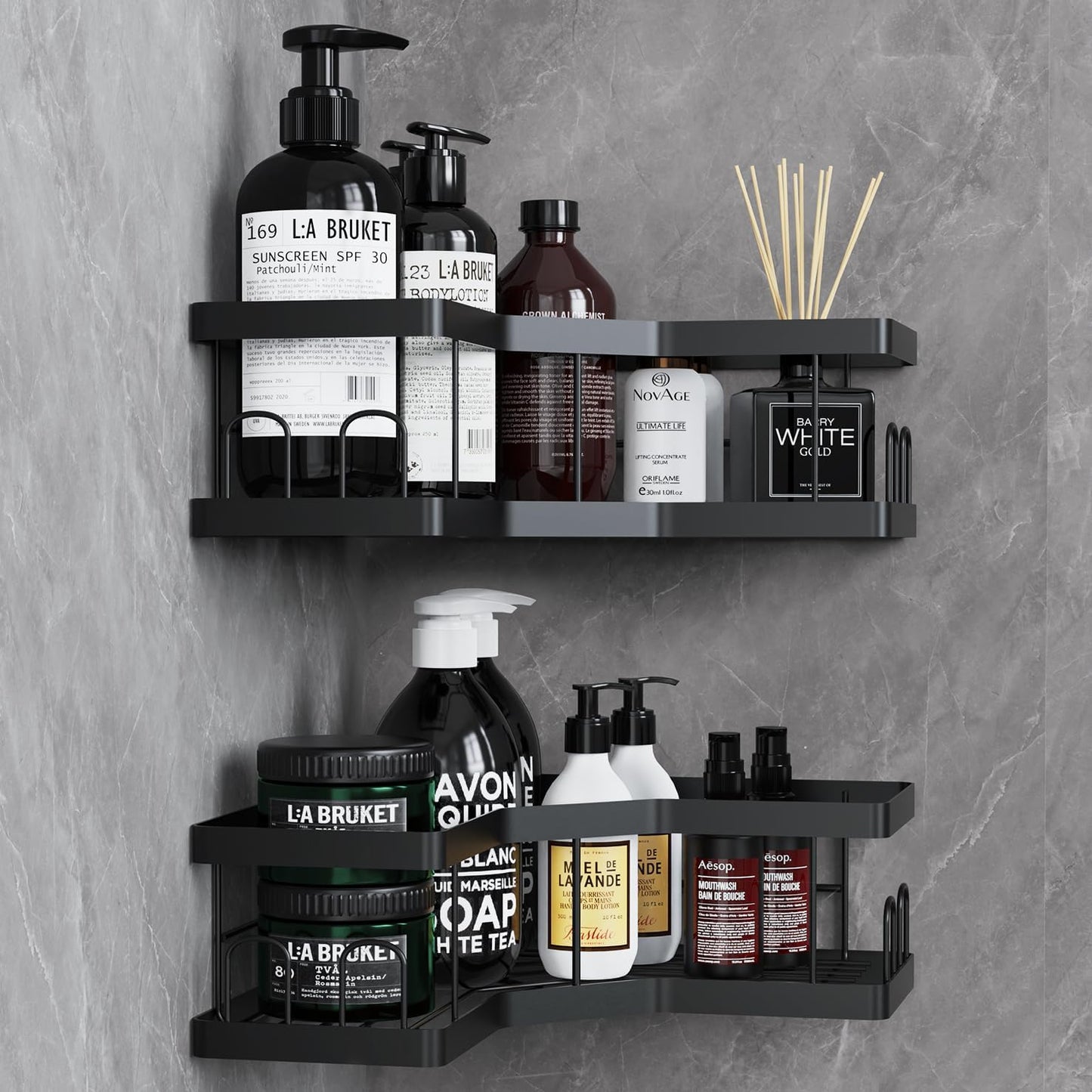 Self-Adhesive Bathroom Corner Shelf - Drill-Free Shower Caddy
