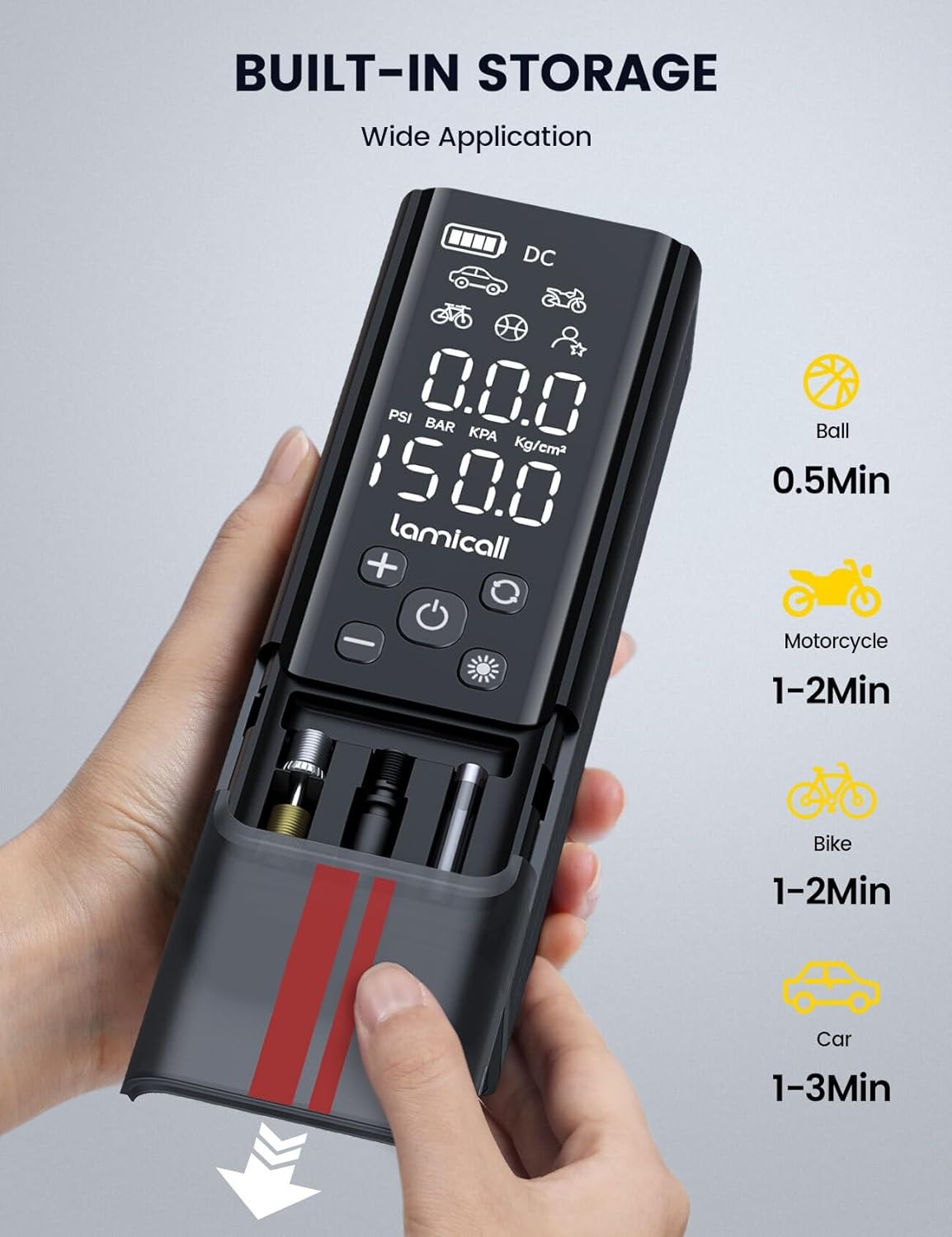 Portable Tyre Inflator | Cordless Air Compressor for Car & Bike