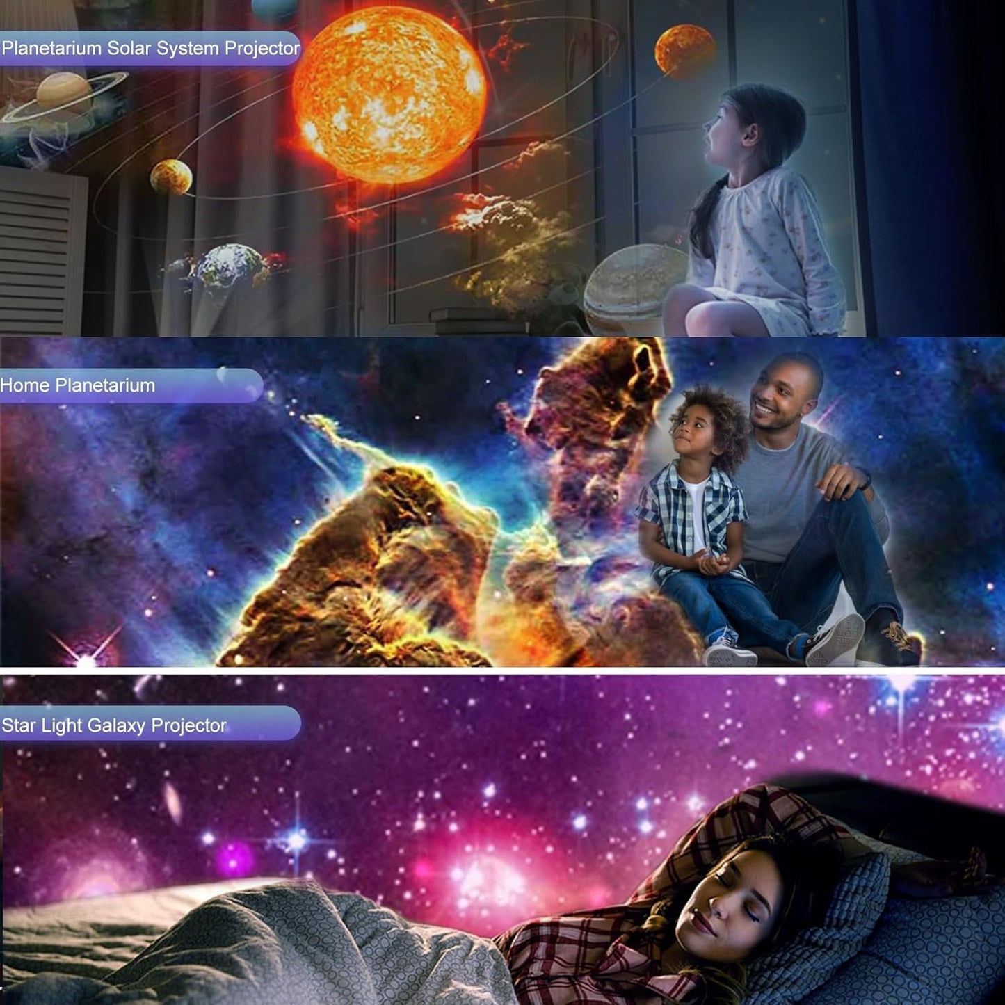 Star Projector Galaxy Light - Home Planetarium Projector with 3D Nebula & Timer