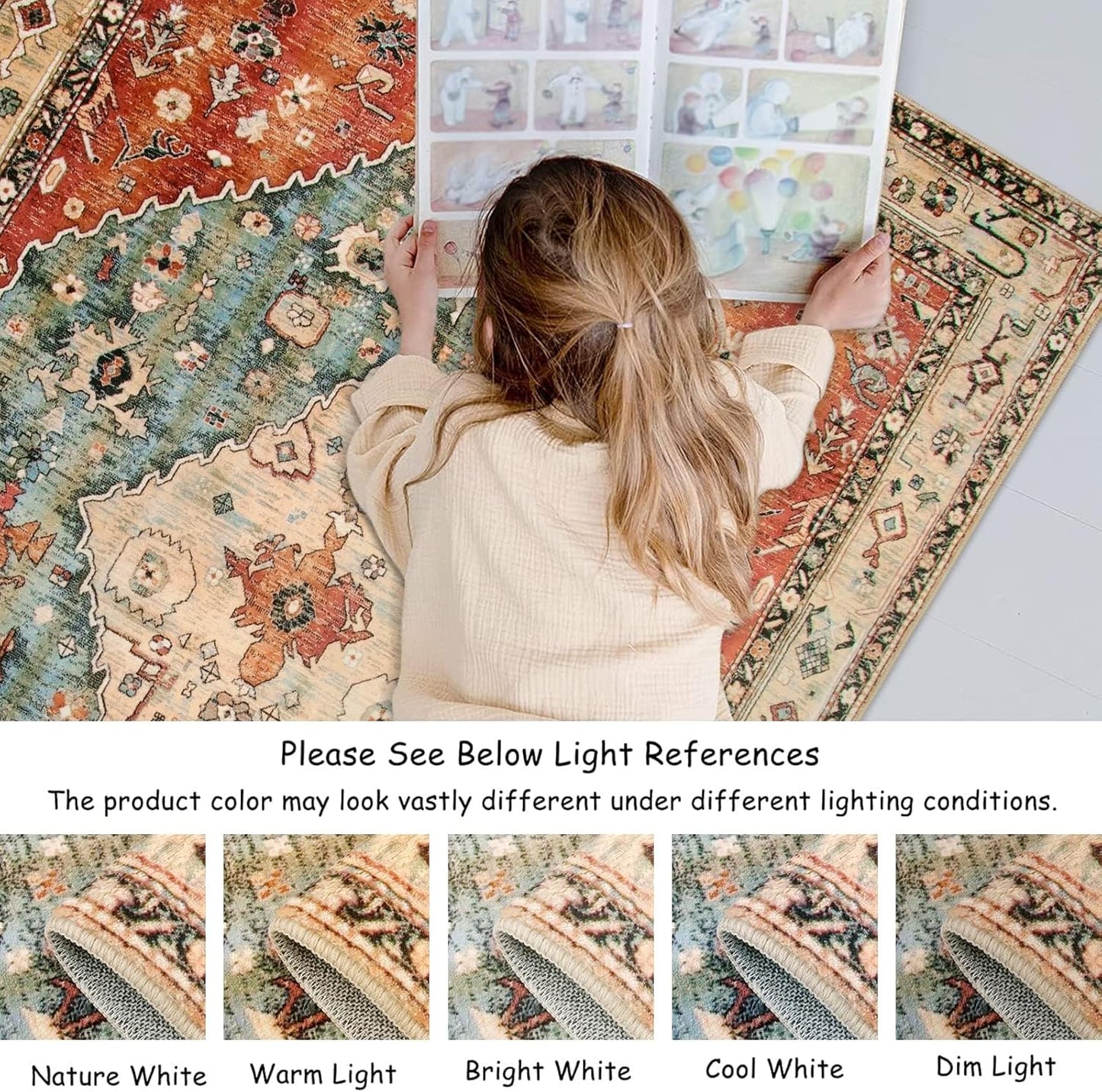 Boho Area Rug - Soft Shag Rug for Living Room | Non-Slip | Australia
