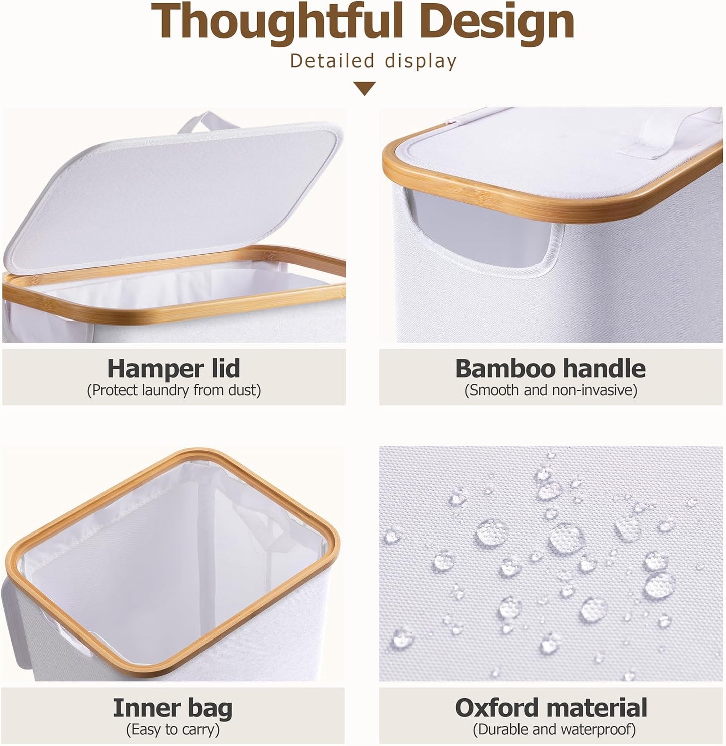 Large Double Hamper | Storage Basket with Lid & Removable Bags
