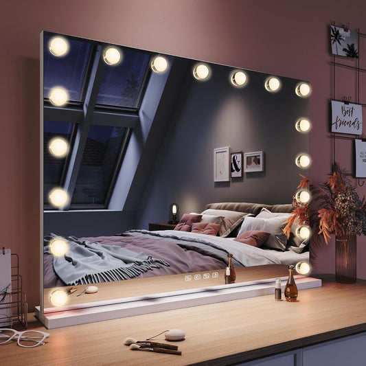 LED Vanity Mirror with Lights - Dimmable Makeup Mirror & USB Port