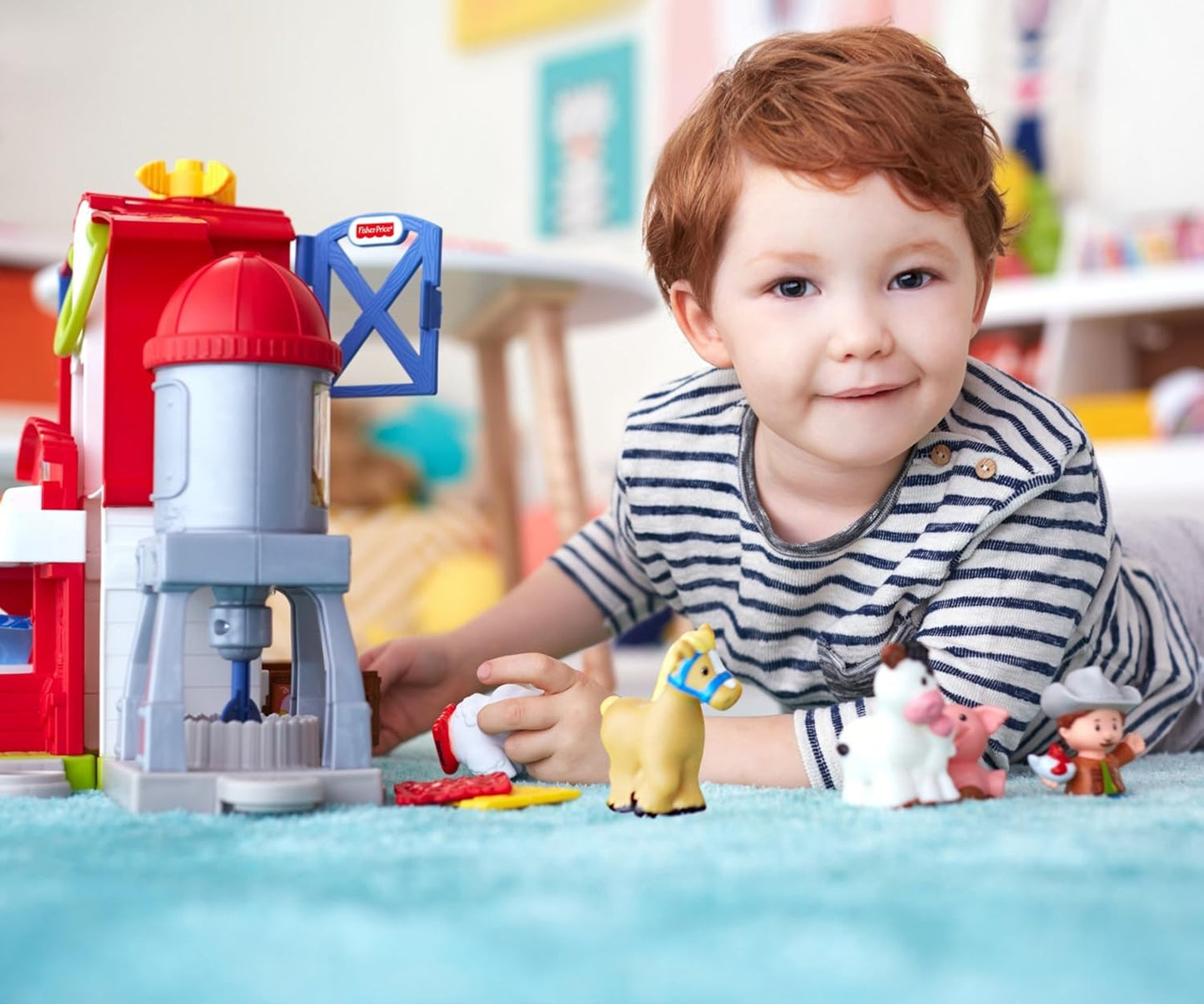 Fisher-Price Little People Toddler Learning Toy Caring for Animals Farm Interactive Playset with Smart Stages for Ages 1+ Years
