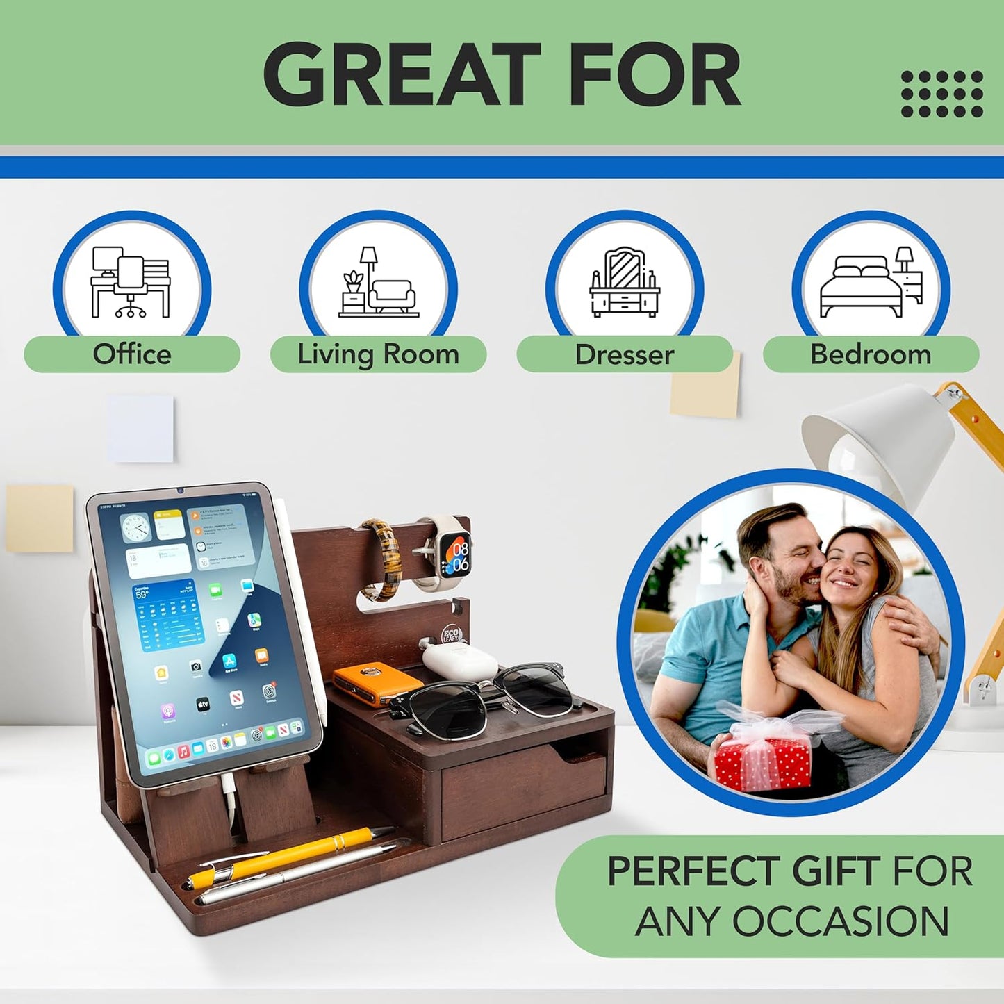 Nightstand Organiser | Tech Charging Station & Valet Tray