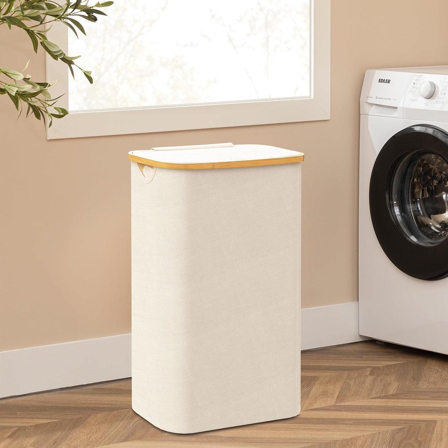 Large Double Hamper | Storage Basket with Lid & Removable Bags
