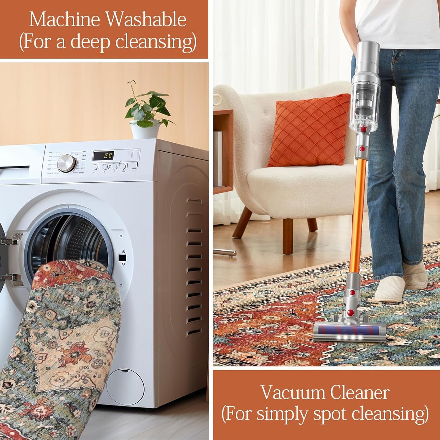 Boho Area Rug - Soft Shag Rug for Living Room | Non-Slip | Australia