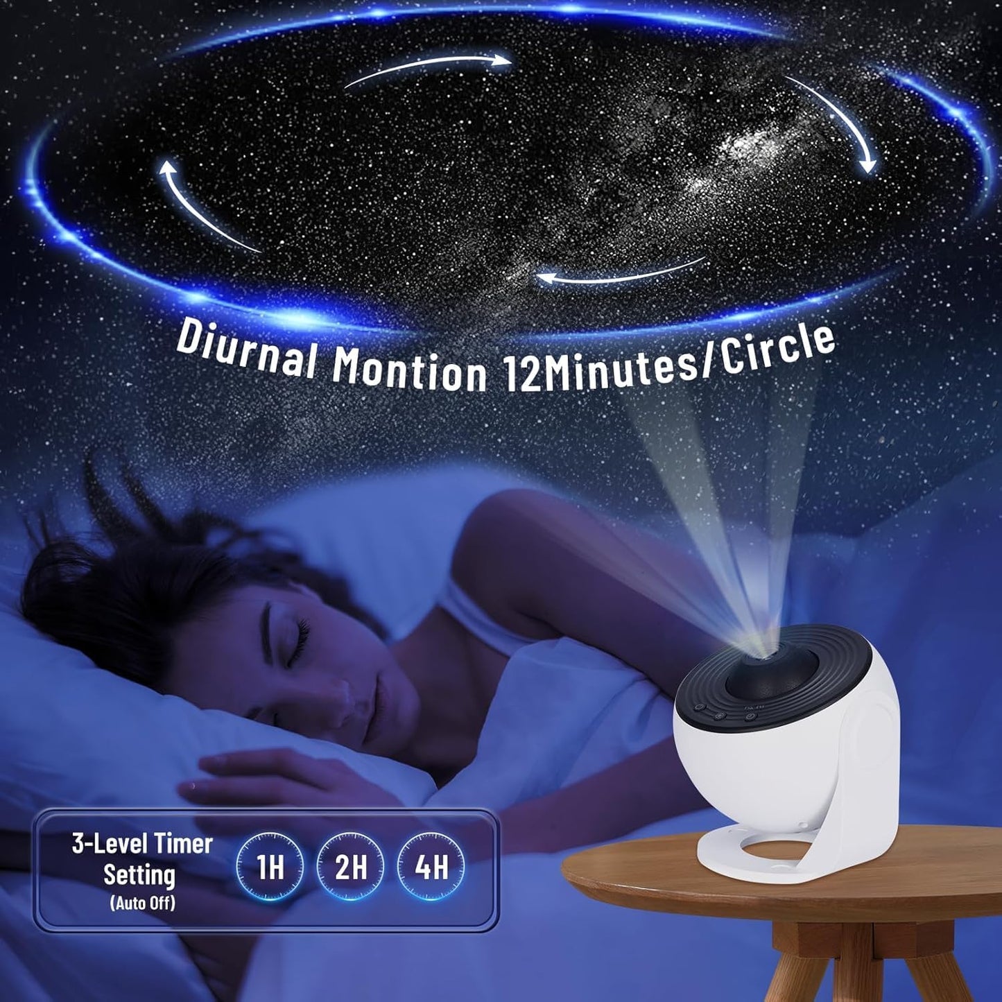 Star Projector Galaxy Light - Home Planetarium Projector with 3D Nebula & Timer