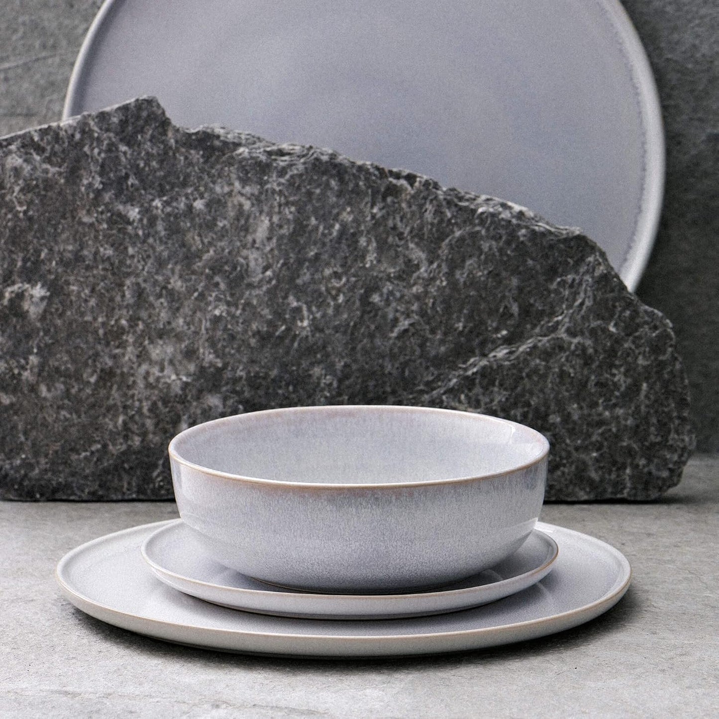 Salt and Pepper Relic | Moss Green Dinner Set for 4 | Modern Stoneware Dining