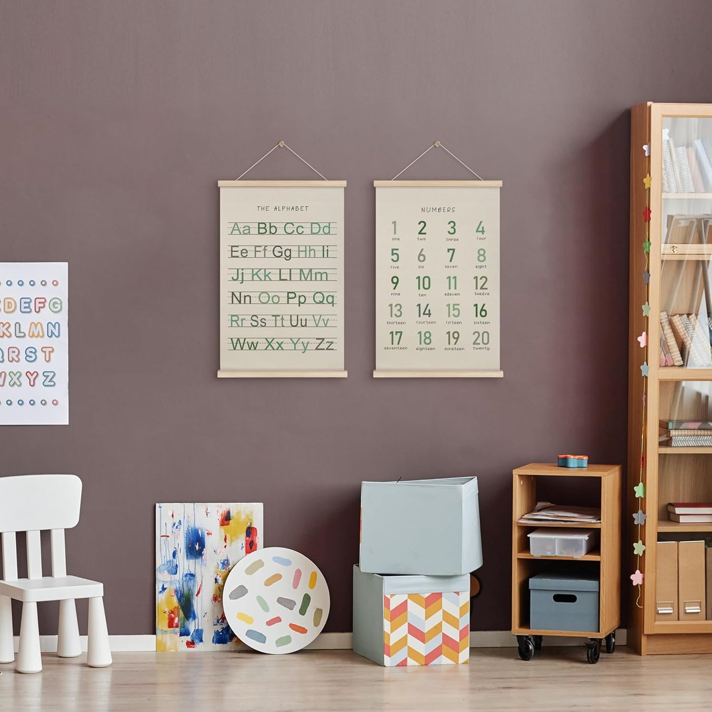 Alphabet, Numbers, Nursery Wall Art Decor | Linen Canvas Prints | Australia