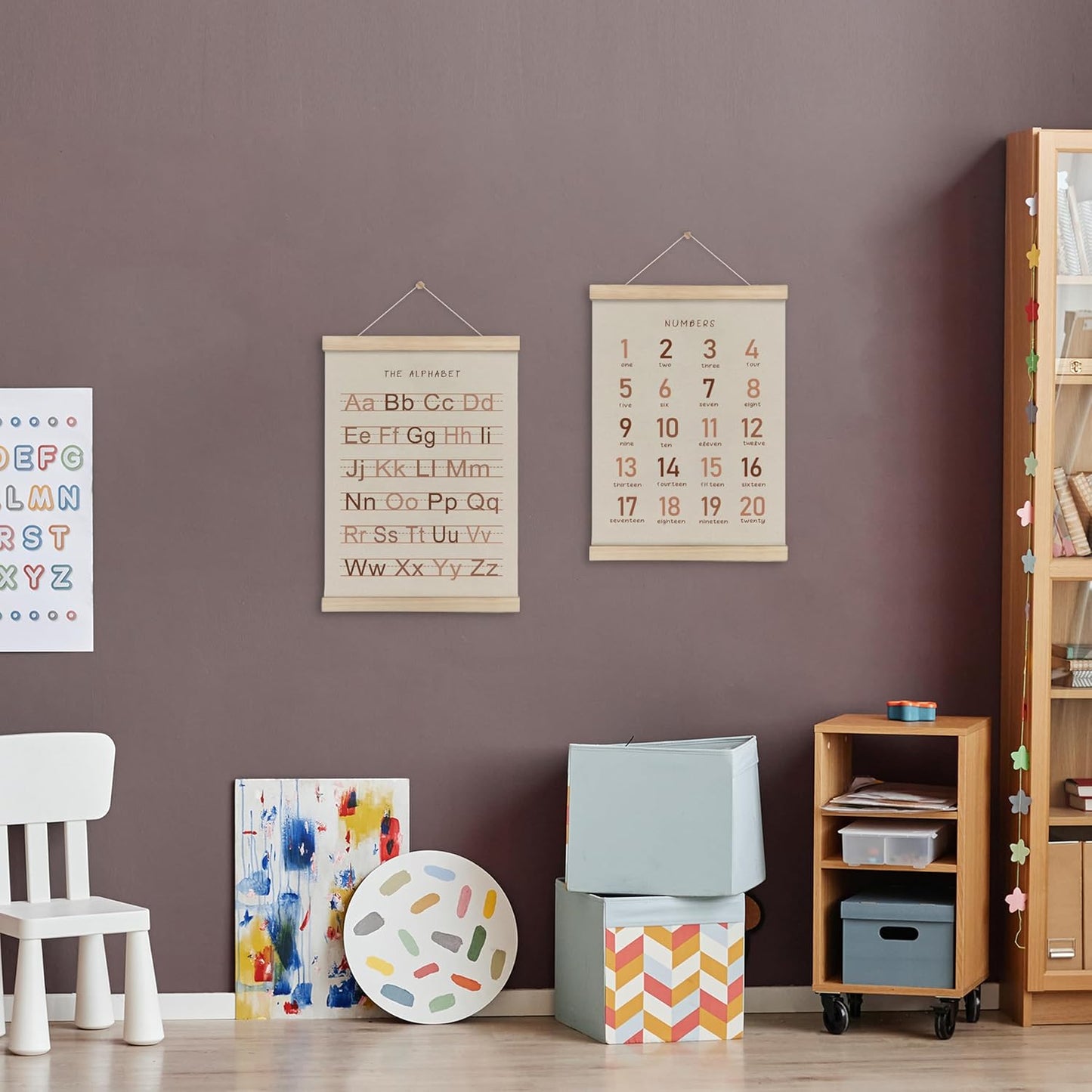 Alphabet, Numbers, Nursery Wall Art Decor | Linen Canvas Prints | Australia