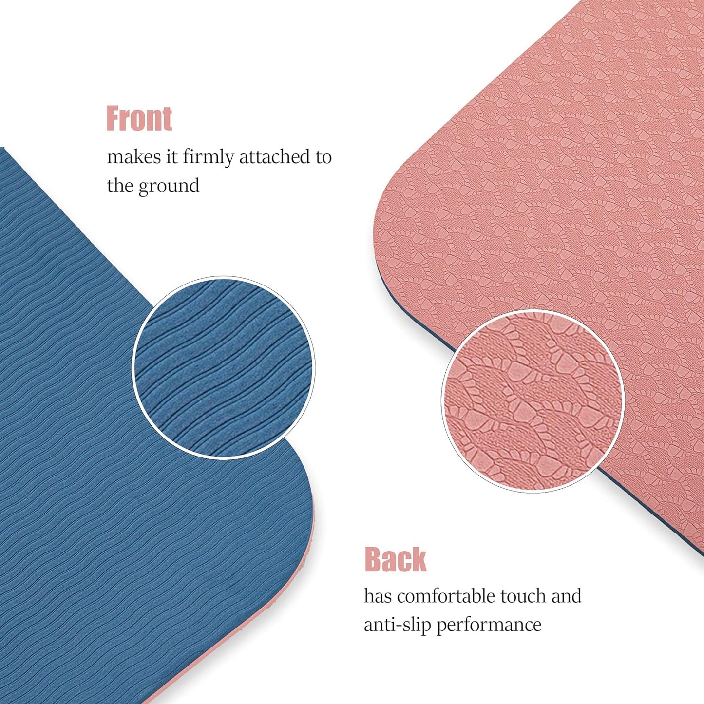Premium Non-Slip Yoga Mat with Alignment Lines - 6mm Thick Exercise Mat