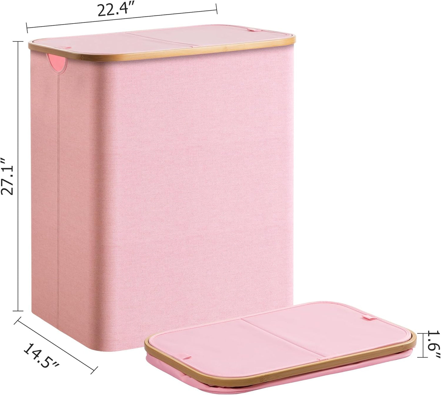 Large Double Hamper | Storage Basket with Lid & Removable Bags
