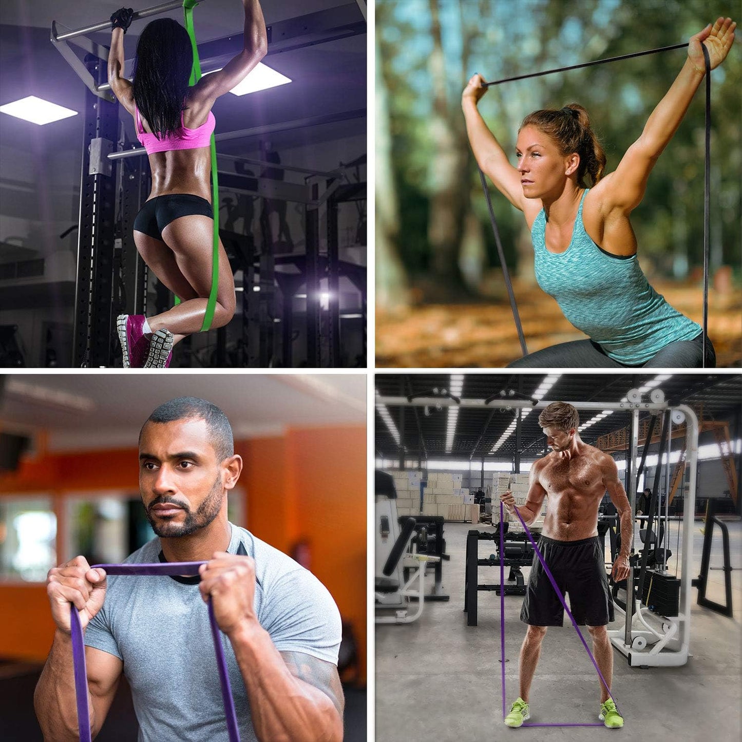 Assisted Pull Up Bands - Progressive Resistance Training Set with Exercise Guide