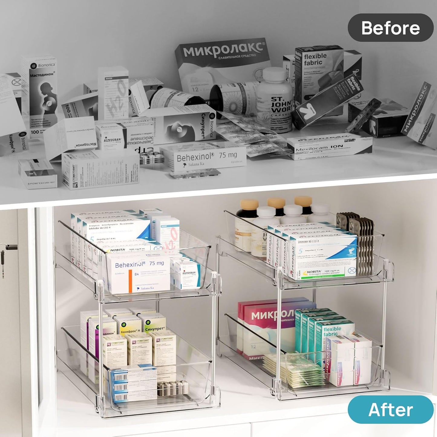 Clear Multi-Purpose Organizer - Under Sink & Bathroom Storage