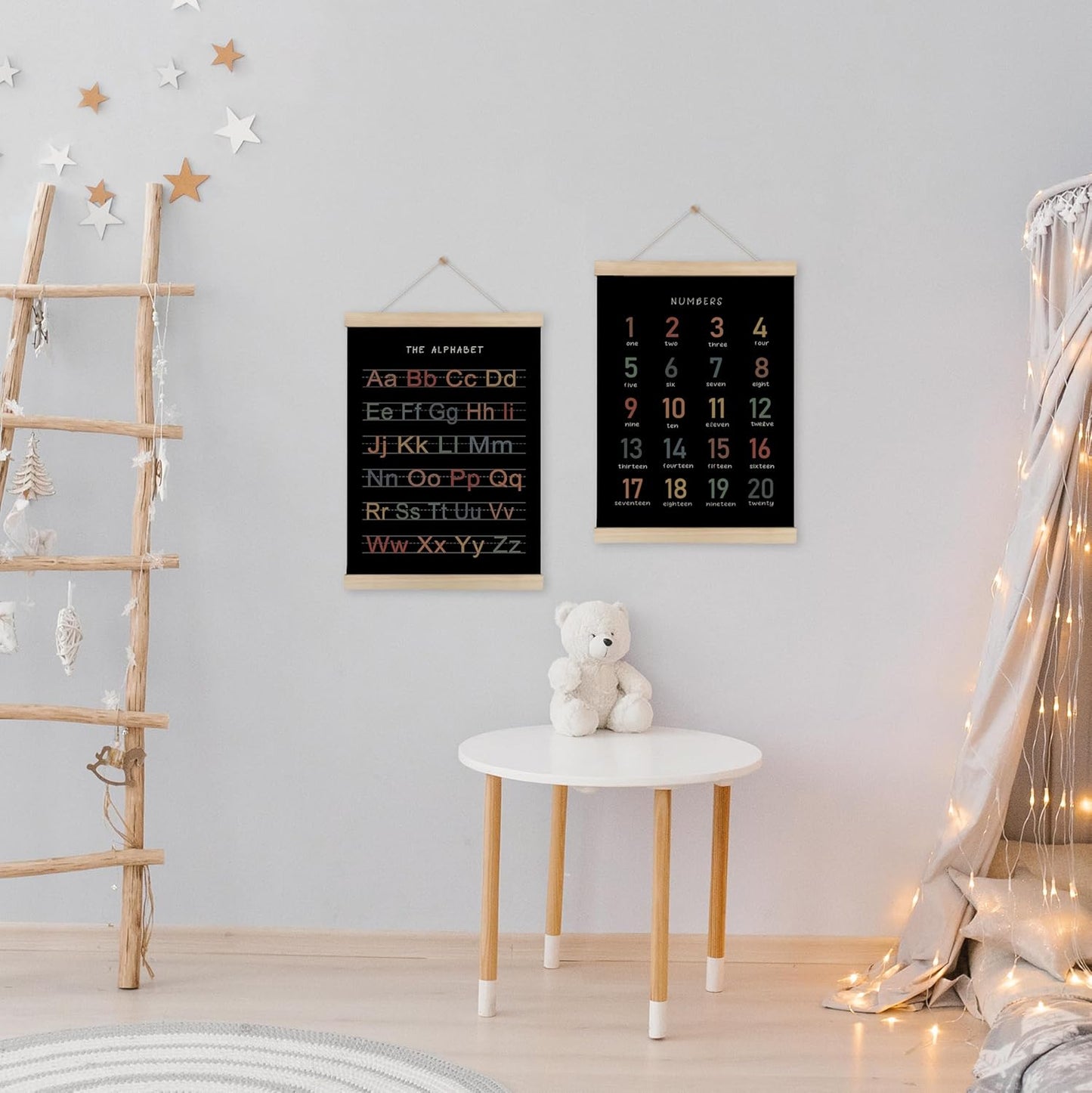 Alphabet, Numbers, Nursery Wall Art Decor | Linen Canvas Prints | Australia