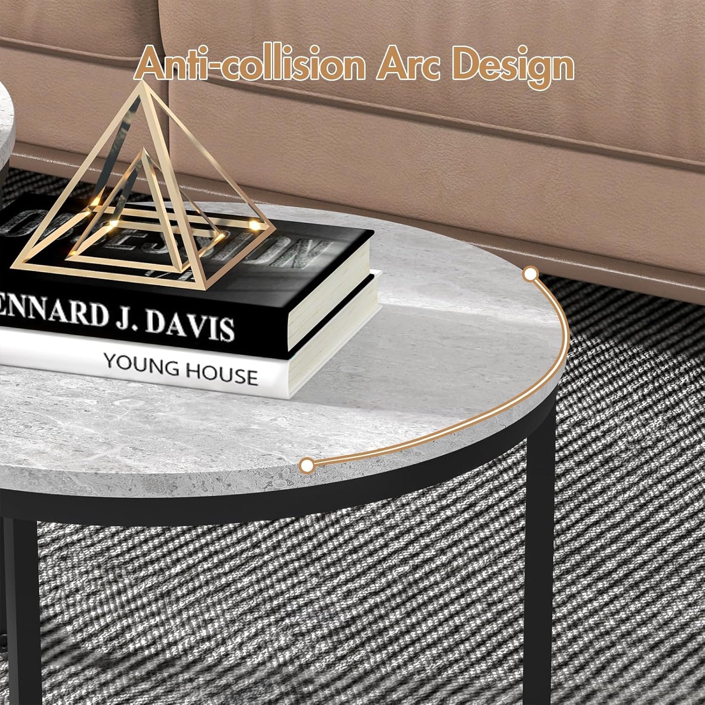 Nesting Coffee Tables Set of 2 | Space Saving Living Room Furniture